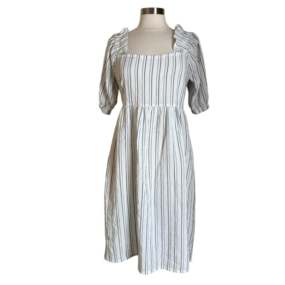 Free People Afternoon Striped Dress with Button Back Detail Women's Size‎ 8